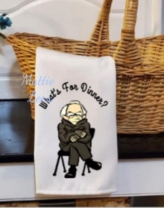 Sublimation. Bernie... What's For Dinner? Kitchen Towel
