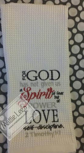 Embroidery. For God Kitchen Towel