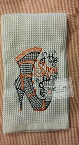 Embroidery. If The Shoe Fits Kitchen Towel
