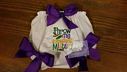 Mardi Gras  Style1 Bloomers / Diaper cover with Bows
