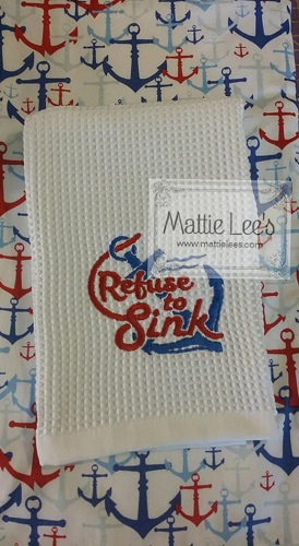 Embroidery. Refuse To Sink Kitchen Towel