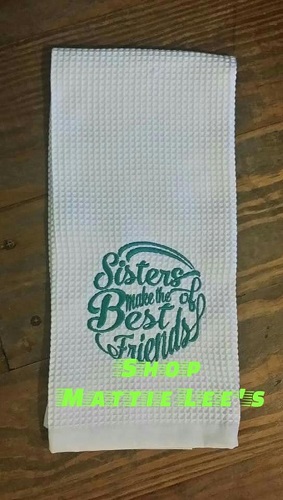 Embroidery. Sisters Kitchen Towel