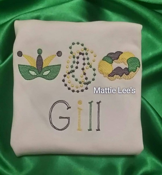 Mardi Gras Embroidered Shirt