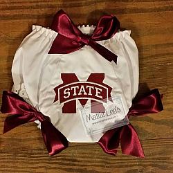 Mississippi State Bloomers / Diaper cover with Bows