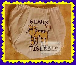 Geaux Tigers Bloomers Diaper Cover