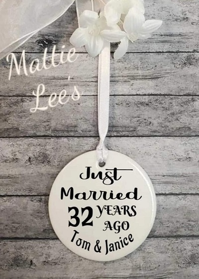 Just Married Anniversary - Ceramic