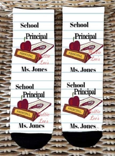 Socks - School Principal with Name