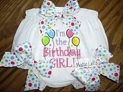 I'm The Birthday Girl Bloomers / Diaper Cover with Bows